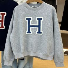 批发 原版面料纯棉华棉复合无帽加绒卫衣女秋冬季胖mm圆领宽松大