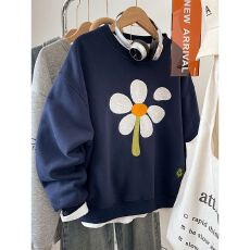 批发 原版面料纯棉华棉复合大码胖妹妹宽松无帽卫衣女2025新款长