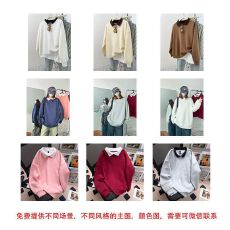 批发 【折扣】支持退货一件起批华棉复合卫衣空白光版