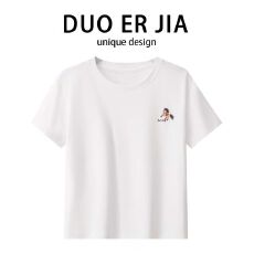 原版面料220克纯棉2026新款夏季大码短袖T恤女款宽松显瘦胖