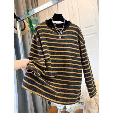 批发原版面料220克纯棉<b class='q'>冬</b>季大码胖mm长袖t恤女内搭打底衫2025新