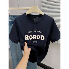 批发 雪花冰爽棉洋气短袖T恤女装胖mm大码宽松半袖上衣