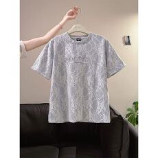 其他胖mm大码短袖t恤女夏季宽松oversize巨好看的刺绣上