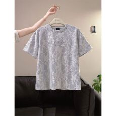 其他胖mm大码短袖t恤女夏季宽松oversize巨好看刺绣上衣