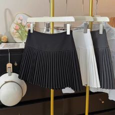 批发实价美式辣妹毛呢半身裙2025<b class='q'>秋</b>冬新款通勤百褶裙高腰显瘦a字短裙
