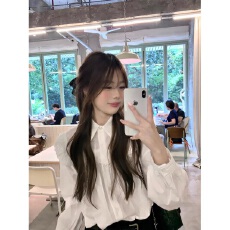 批发实价韩系蕾丝边拼接衬衫女长袖上衣春秋新款显瘦休闲百搭衬衣外套