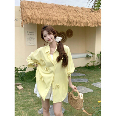 批发实价春夏立体蝴蝶结<b class='q'>衬衫</b>女装2026设计感气质宽松百搭上衣防晒<b class='q'>外套</b>