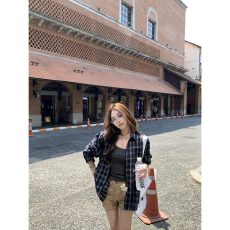 批发实价韩系复古磨毛<b class='q'>格子</b>长袖<b class='q'>衬衫</b>外套女新款宽松百搭慵懒风情侣<b class='q'>衬衣</b>