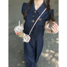 实价仿牛仔衬衫上衣套装女小个子2026夏季通勤百搭直筒休闲阔腿裤