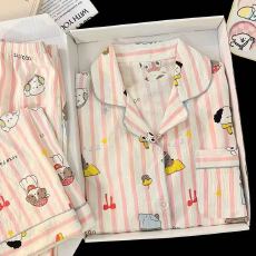 新款春秋季网红爆款云朵棉睡衣女甜美学生开衫长袖长裤家居服套装