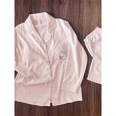 新款春秋季网红爆款云朵棉睡衣女甜美学生开衫长袖长裤家居服套装