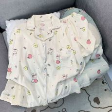 新款春秋季网红爆款云朵棉睡衣女甜美学生开衫长袖长裤家居服套装