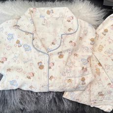 批发新款春秋季网红爆款云朵棉睡衣女甜美学生开衫长袖长<b class='q'>裤</b>家居服套装