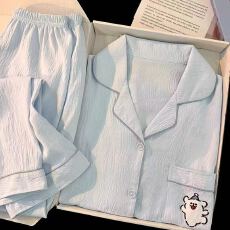 批发新款春秋季网红爆款云朵棉睡衣女甜美学生开衫长袖长<b class='q'>裤</b>家居服套装