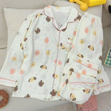 批发新款春秋季网红爆款云朵棉睡衣女甜美学生开衫长袖长<b class='q'>裤</b>家居服套装