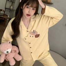 批发新款爆款<b class='q'>可爱</b>小狗羊绒<b class='q'>睡衣</b>女秋冬季保暖家居服开衫两件套装可外穿