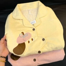 批发新款爆款<b class='q'>可爱</b>小狗羊绒<b class='q'>睡衣</b>女秋冬季保暖家居服开衫两件套装可外穿