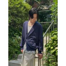 批发春夏<b class='q'>男</b>士天丝薄针织开衫 日系宽松V领纯色单排扣休闲空调外套