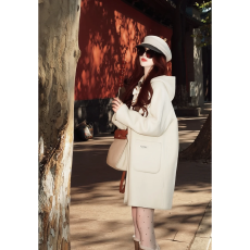 批发可拆卸羽绒服内胆羊毛大衣女2025双口冬季<b class='q'>新款</b>气质连帽毛呢外套