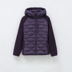 批发90鹅绒拼接奥利绒<b class='q'>户外</b>随身连帽羽绒外套女