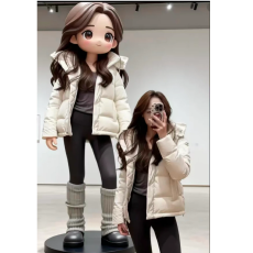 批发羽绒服80鹅绒帽子可拆卸韩版珠光雾面展厅发货