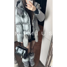 批发三星安心羽绒 撞色连帽羽绒服