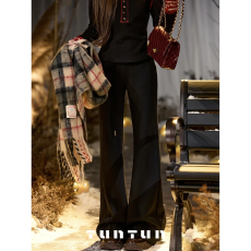 批发拿手版型 高腰微喇阔腿长裤