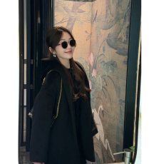 批发婴驼+羊毛超绝松双口弛感裹身版收腰大衣