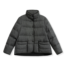 批发时尚羊毛混纺钉珠立领鹅绒服