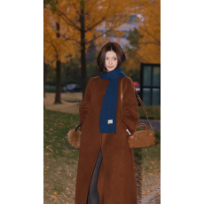 批发慵懒风时尚中长款双面呢大衣女冬新款百搭