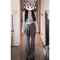 批发不规则屁帘微喇裤