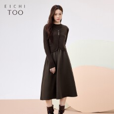 批发冬季针织衫长袖两件式连衣裙