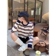 批发韩系复古毛衣外套上衣<b class='q'>女</b>2026年早秋季新款外搭条纹小个子针织<b class='q'>开衫</b>