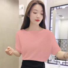 批发2026新款针织中袖上衣经典<b class='q'>宽松</b>显瘦纯色<b class='q'>针织衫</b>T恤小衫冰爽丝