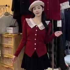 批发法式娃娃领泡泡袖上衣女秋季新款内搭<b class='q'>打底衫</b>高级感早秋