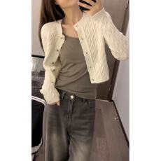 批发春秋温柔秋装上衣女糖果色麻花<b class='q'>毛衣</b>开衫复古学院风短款针织小外套