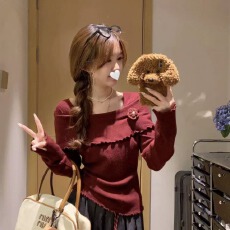 批发韩系学院灰色麻花针织开衫外套女秋季新款<b class='q'>修身</b>长袖短款小众上衣