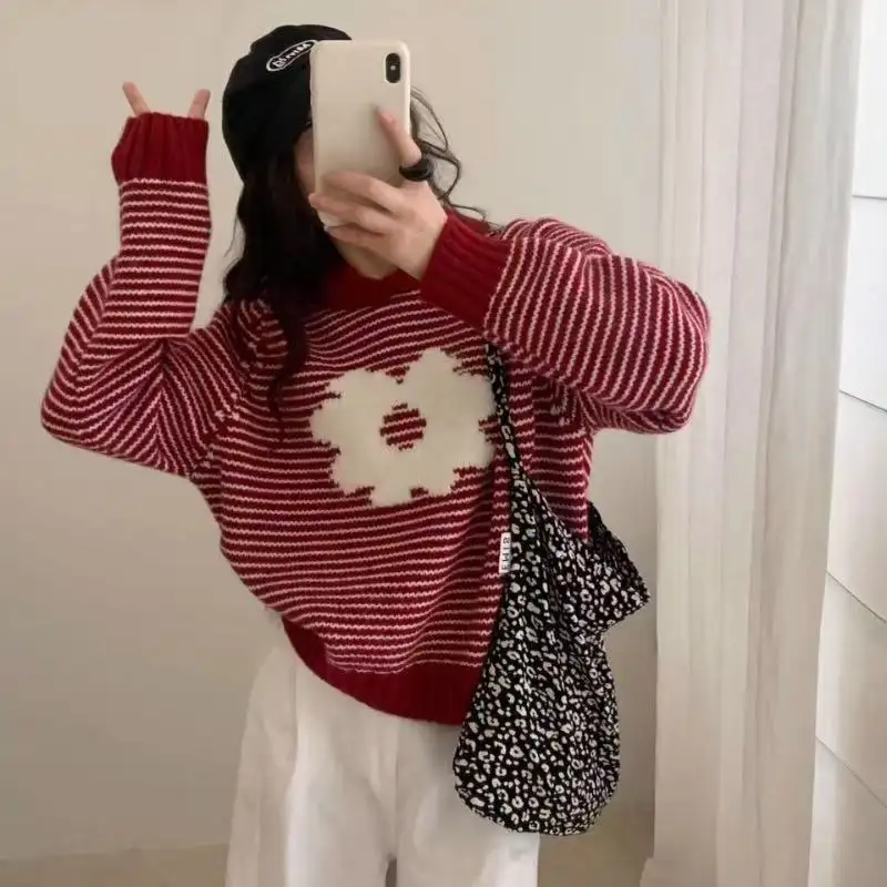 한국인기 배색 버튼 스트라이프 가디건 상세 이미지 1