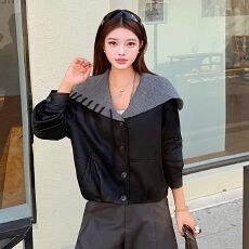 批发2025<b class='q'>秋</b>装新款皮衣外套女短款机车服爆款休闲宽松显瘦拉链皮夹克