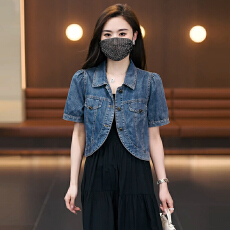 批发牛仔短袖衬衫女2026春夏季新款开衫复古百搭短外套衬衣