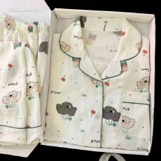 批发夜眠新款春秋网红爆款云朵棉睡衣甜美开衫长袖长<b class='q'>裤</b>家居服套装