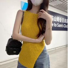 批发已出货 2026新款<b class='q'>不规则</b>开叉无袖背心女夏季外穿纯欲风时尚性感辣