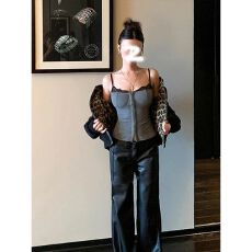 批发辣妹蕾丝拼接吊带<b class='q'>背心女</b>春秋新款高级感外穿内搭收腰显瘦无袖上衣