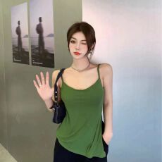 批发吊带背心女夏季设计感小众不规则开叉纯欲风<b class='q'>欧美</b>辣妹黑色外穿上衣