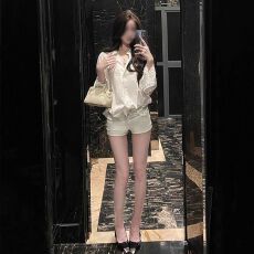 批发纯欲风蕾丝拼接白色衬衫<b class='q'>女</b> 宽松慵懒风设计感小众防晒上衣