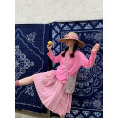 批发罗纹粉色防晒罩衫女装26新款<b class='q'>宽松</b>百搭<b class='q'>t</b><b class='q'>恤</b>夏季<b class='q'>长袖</b>薄款上衣女