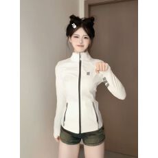 批发夏季薄款修身防晒开衫女三条杠字母印花立领透气<b class='q'>长袖</b>防晒衣