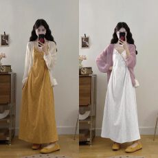 批发法式时尚设计感刺绣镂空无袖吊带裙女v领宽松显瘦<b class='q'>连衣裙</b>