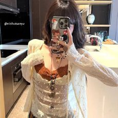 批发法式蕾丝波点假两件吊带背心女夏季纯欲绝美气质修身显瘦外穿上衣
