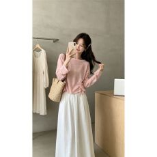 批发多巴胺设计感抽绳小个子防晒罩衫<b class='q'>t</b><b class='q'>恤</b>女ins<b class='q'>长袖</b>